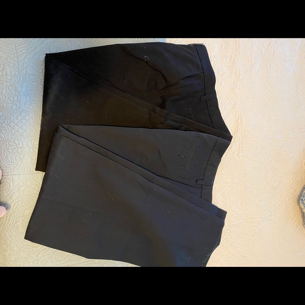 St John's Bay navy and black flat front chinos